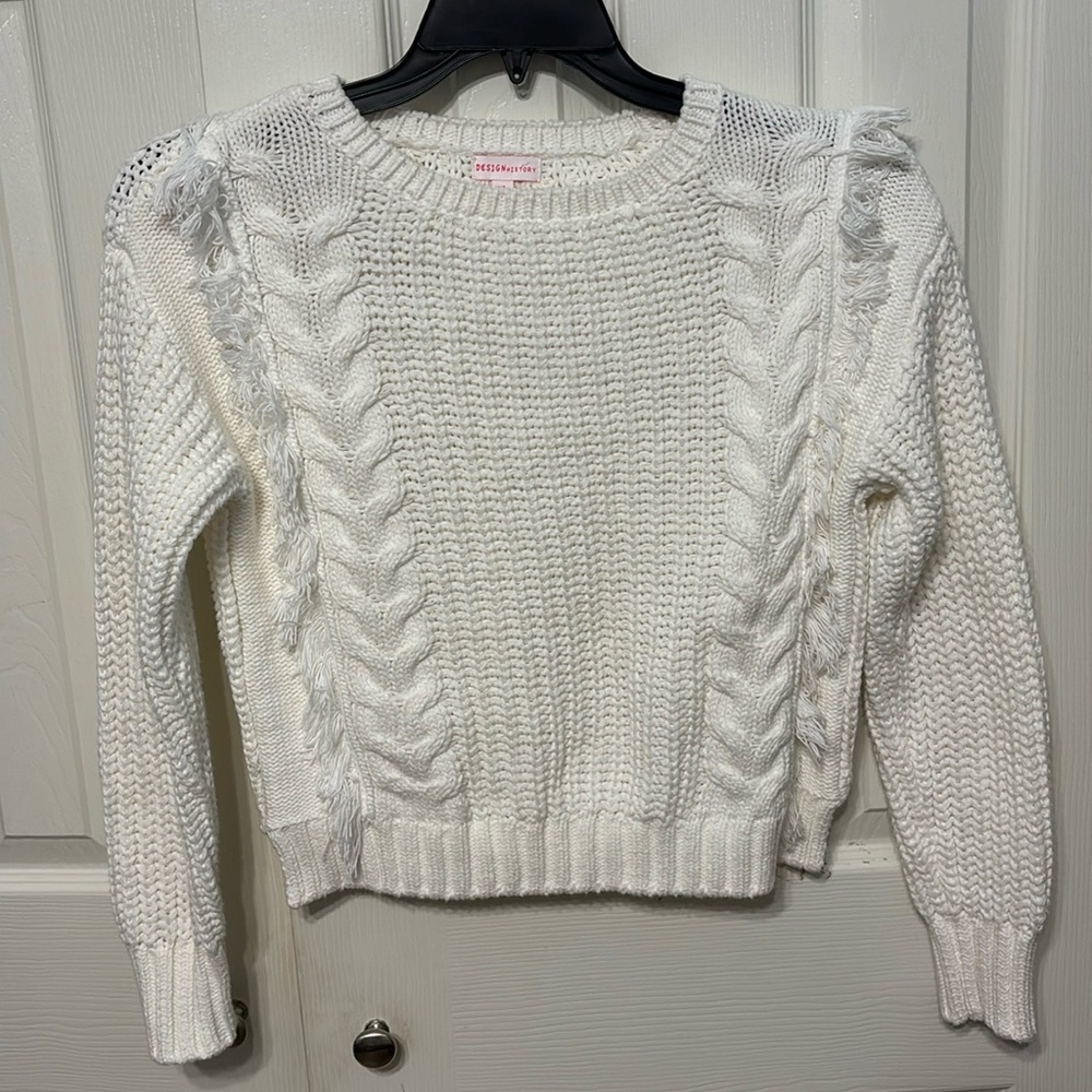 Design History Big Girls Cable Knit Sweater